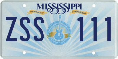 MS license plate ZSS111