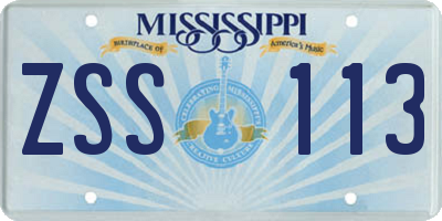 MS license plate ZSS113