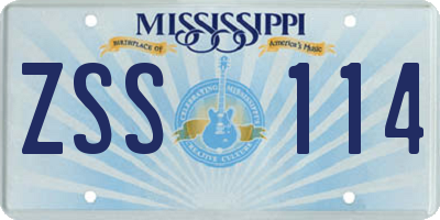 MS license plate ZSS114