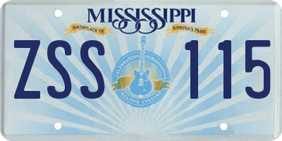 MS license plate ZSS115