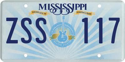 MS license plate ZSS117