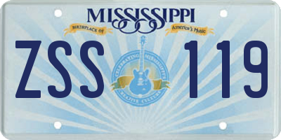 MS license plate ZSS119