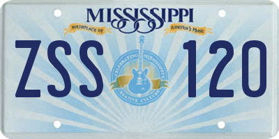 MS license plate ZSS120