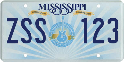 MS license plate ZSS123