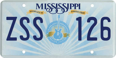 MS license plate ZSS126
