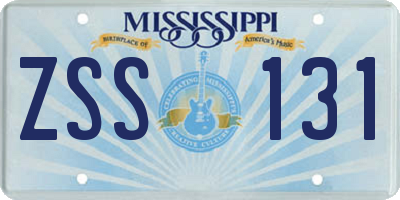 MS license plate ZSS131