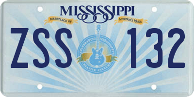 MS license plate ZSS132