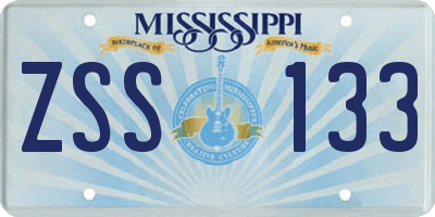 MS license plate ZSS133