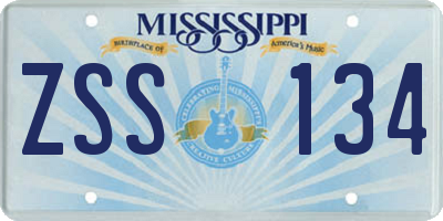 MS license plate ZSS134