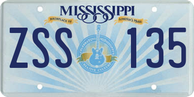 MS license plate ZSS135