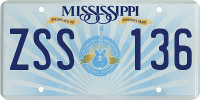 MS license plate ZSS136