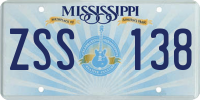 MS license plate ZSS138