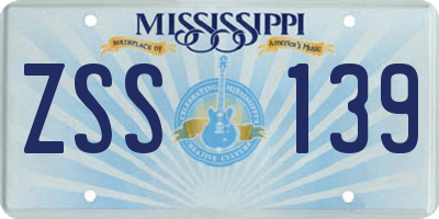 MS license plate ZSS139