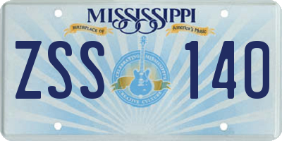 MS license plate ZSS140
