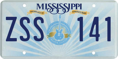 MS license plate ZSS141