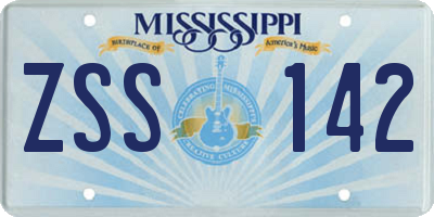 MS license plate ZSS142