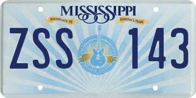 MS license plate ZSS143