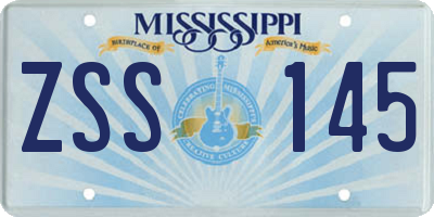 MS license plate ZSS145