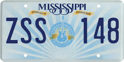 MS license plate ZSS148