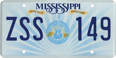 MS license plate ZSS149