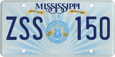 MS license plate ZSS150