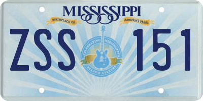 MS license plate ZSS151