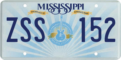 MS license plate ZSS152