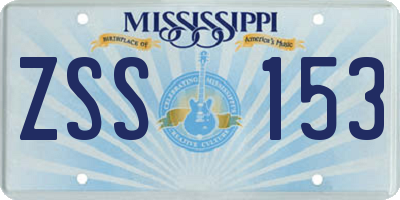 MS license plate ZSS153