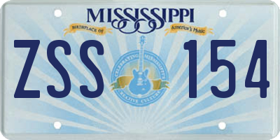 MS license plate ZSS154