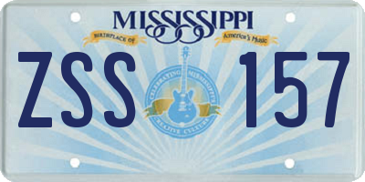 MS license plate ZSS157
