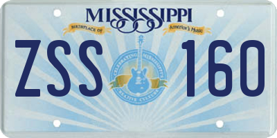 MS license plate ZSS160