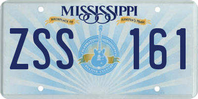 MS license plate ZSS161