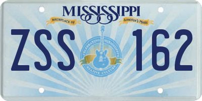 MS license plate ZSS162