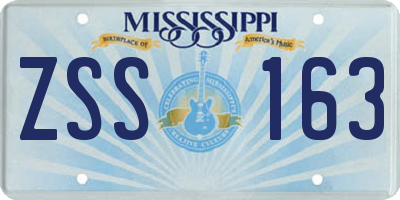 MS license plate ZSS163