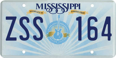 MS license plate ZSS164