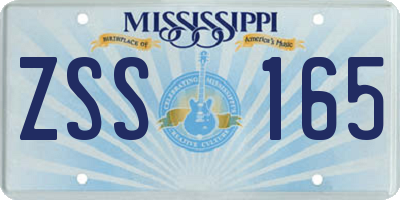 MS license plate ZSS165