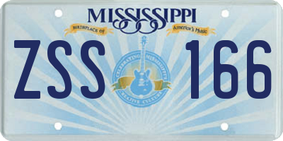 MS license plate ZSS166