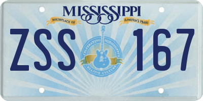 MS license plate ZSS167