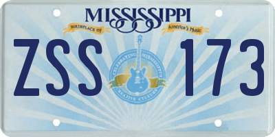 MS license plate ZSS173