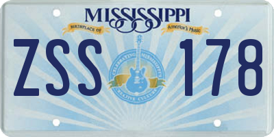 MS license plate ZSS178