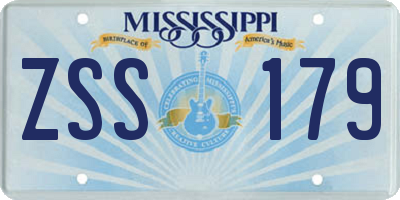MS license plate ZSS179