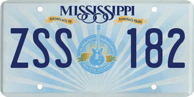 MS license plate ZSS182