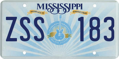 MS license plate ZSS183