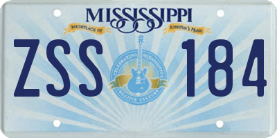 MS license plate ZSS184