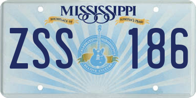 MS license plate ZSS186