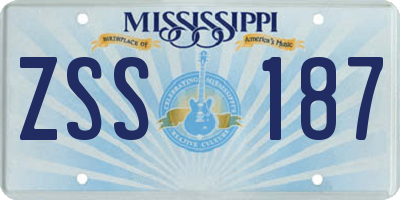 MS license plate ZSS187