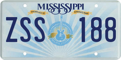 MS license plate ZSS188
