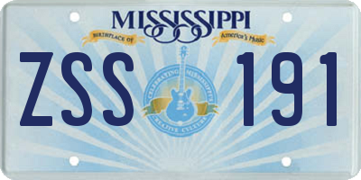 MS license plate ZSS191
