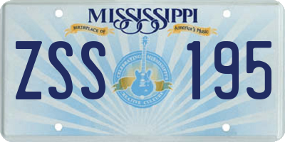 MS license plate ZSS195