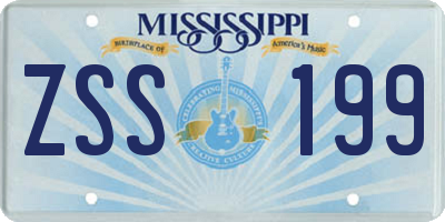 MS license plate ZSS199